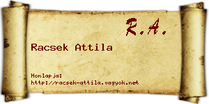 Racsek Attila névjegykártya