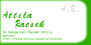 attila racsek business card